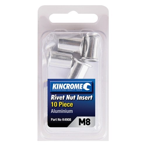Kincrome Rivet Nut Insert Aluminium M8 10 Piece K4908