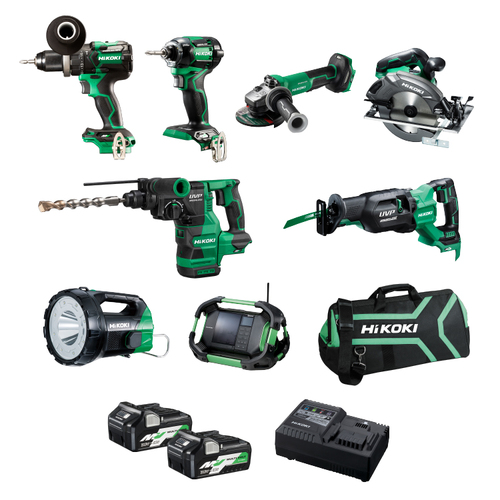 HiKOKI 36V 8 Piece Brushless MultiVolt Combo KC36D8P3(HRZ)
