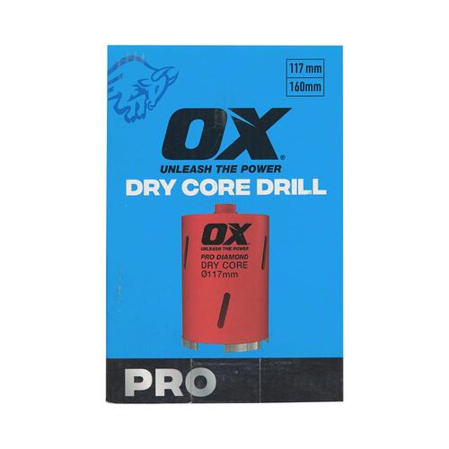 OX Professional 117mm Dry Core Drill OX-PDC-117