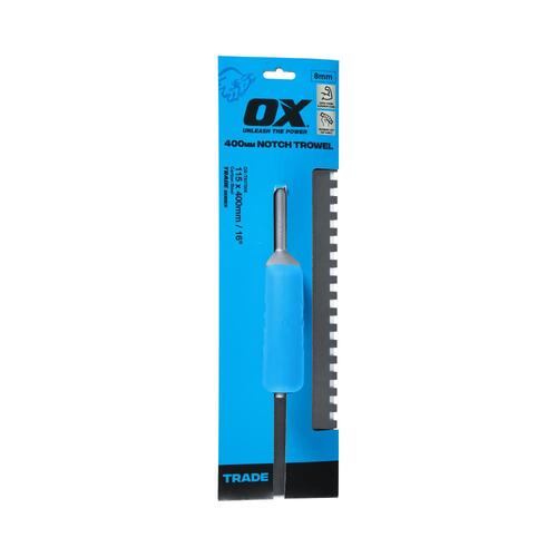 OX Trade 400mm - 8mm Notch Trowel OX-T537008