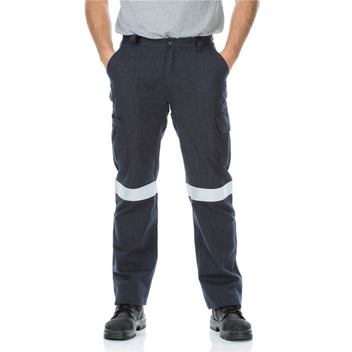 WORKIT Fire Resistant RIPSTOP  FR Inherent 197gsm Taped Cargo Pants Navy 79L