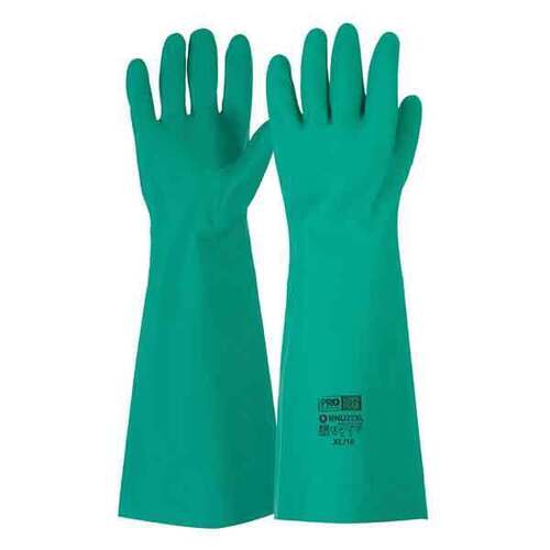 45cm Green Nitrile Gauntlet Gloves Medium (8)