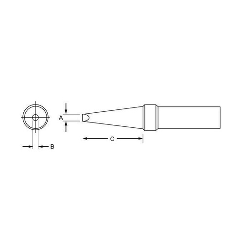 Weller 700°F 3.2mm Single Flat Soldering Tip (for WTCPS/T & TC Series) PTCC7