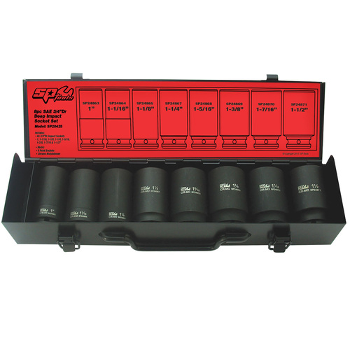 SP Tools 8pc 6pt SAE 3/4" Deep Impact Socket Set SP20425