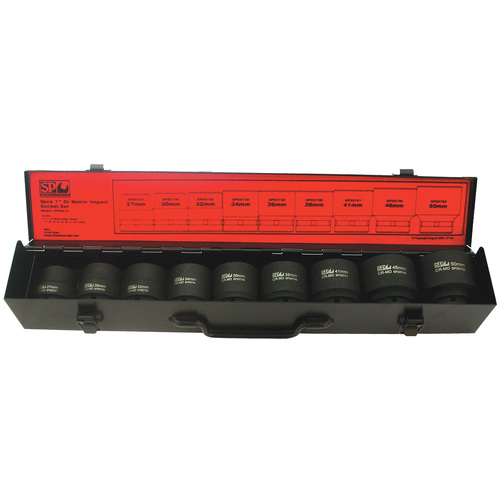 SP Tools 9pc 6pt Metric 1" Deep Impact Socket Set SP20510