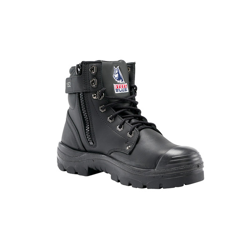 Steel Blue Argyle Zip Nitrile Bump Cap Boots Size AU/UK 3 (US 4) Colour Black