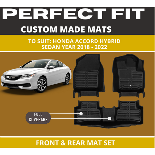Custom Car Floor Mats for Honda Accord Sedan HybridBlack Floor Mats Full Interior Set