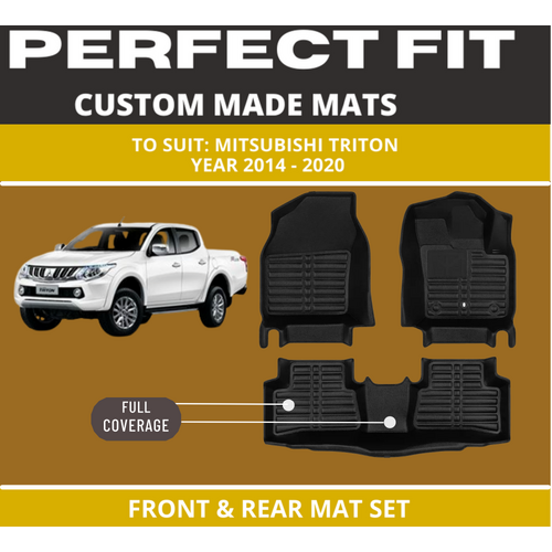Custom Car Floor Mats for Mitsubishi TritonBlack Floor Mats Full Interior Set