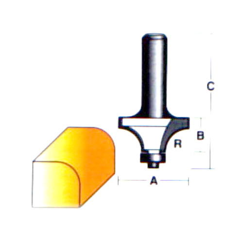 Carbitool 1/4" R T/C Beading Bit T608B-1/2