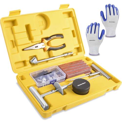 Masterspec 64pcs tubeless tyre puncture repair kit universal flat tyre plug tool set