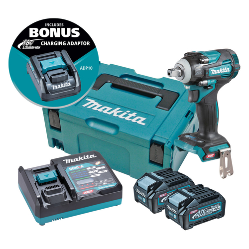 Makita 40V Max Brushless 1/2" Pin Detent Impact Wrench 4.0ah Set TW005GM202
