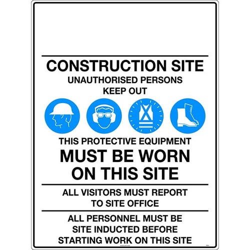 Construction Site Safety Requirements (Customer Logo) Safety Sign 1200x900mm Corflute