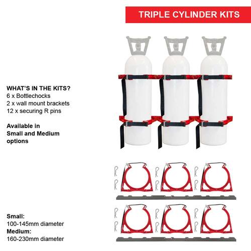 Stainless Triple Medium 160-230mm Bottlechock Kit