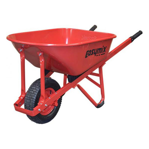 Masterfinish Easymix Red Wheelbarrow with Steel Tray W300S-HSRWRS