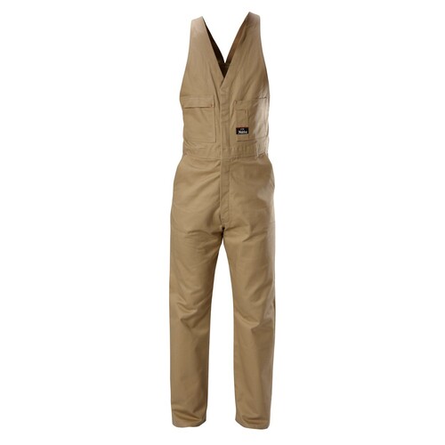 Hard Yakka Foundations Tradesman Cotton Drill Action Back Overall Colour Khaki Size 72R