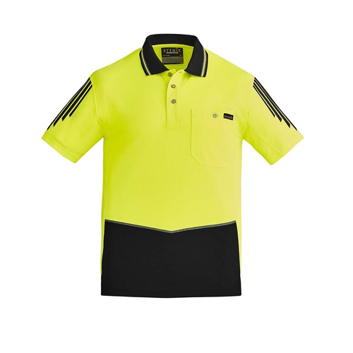 Syzmik Mens Hi Vis Flux S/S Polo Yellow/Black XXS