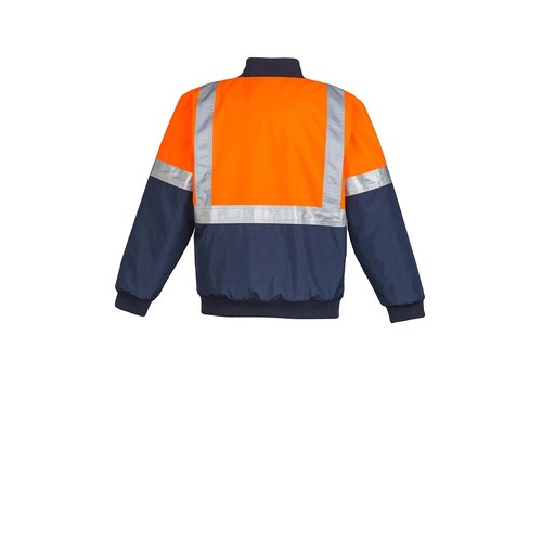 Syzmik Mens HI Vis Quilted Flying Jacket Orange/Navy Small